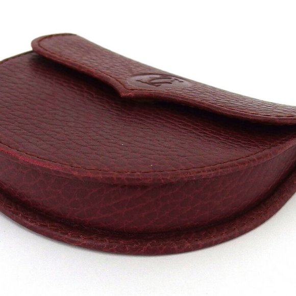 Cartier coin case mast line Bordeaux leather Auth used T18680 - Picture 3 of 8